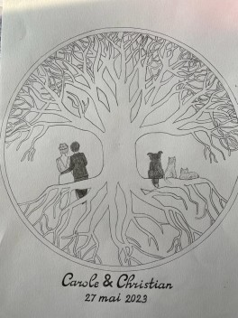 Dessin personnalisé rituel des empreintes | Cérémonie laïque